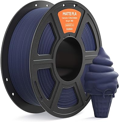 16 – ELEGOO Matte PLA Filament 1.75mm Navy Blue 1KG, 3D Printer Filament High Precision, 1kg Spool (2.2lbs) Fits for Most FDM 3D Printers