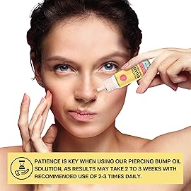 BASE LABORATORIES Piercing Bump Solution & Keloid Bump Removal | Soothing Piercing Aftercare for Piercing Bumps & Keloid Scar Removal | Ear & Nose Keloid Bumps Piercing Aftercare Solution Oil | 0.5 oz