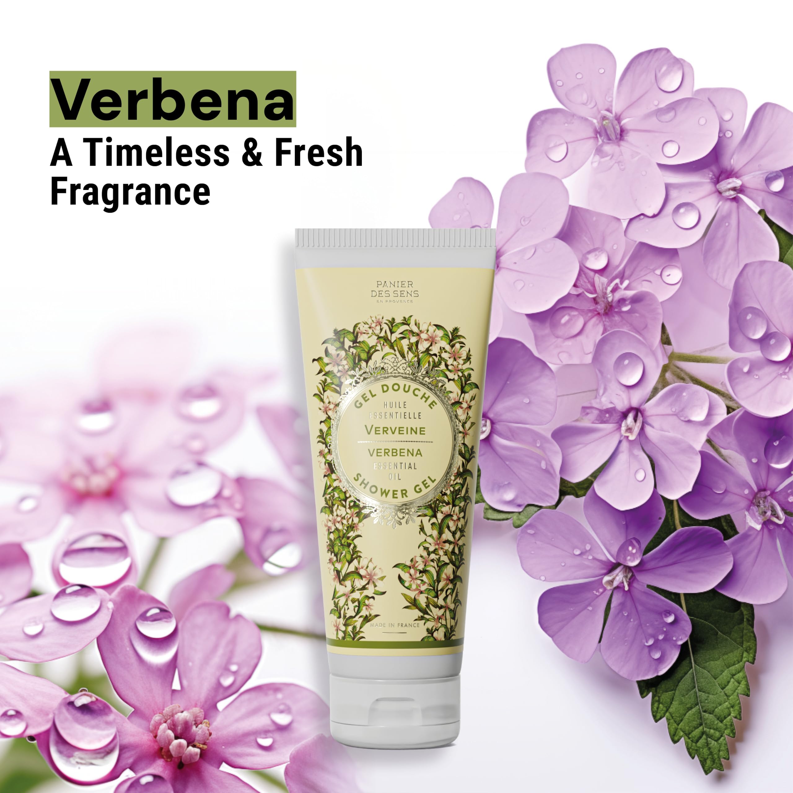 Panier des Sens, Verbena Shower Gel, Body Wash for Women & Men, With Shea Oil, Moisturising Body Wash 96% Natural Ingredients - Image 2