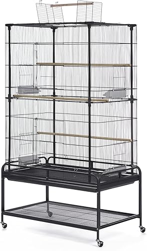 Prevue Pet Products Playtop F085 - Jaula para pájaros con soporte, color negro
