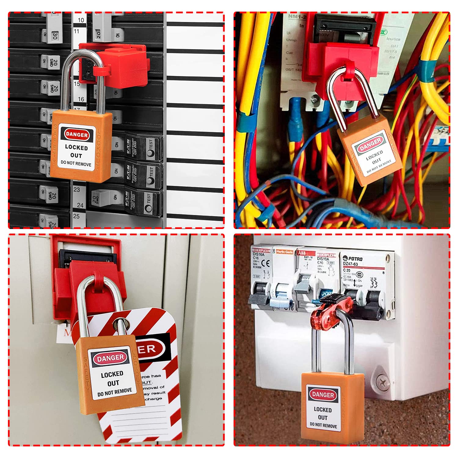 Juvielich 3PCS Lockout Tagout Locks Safety Padlock Loto