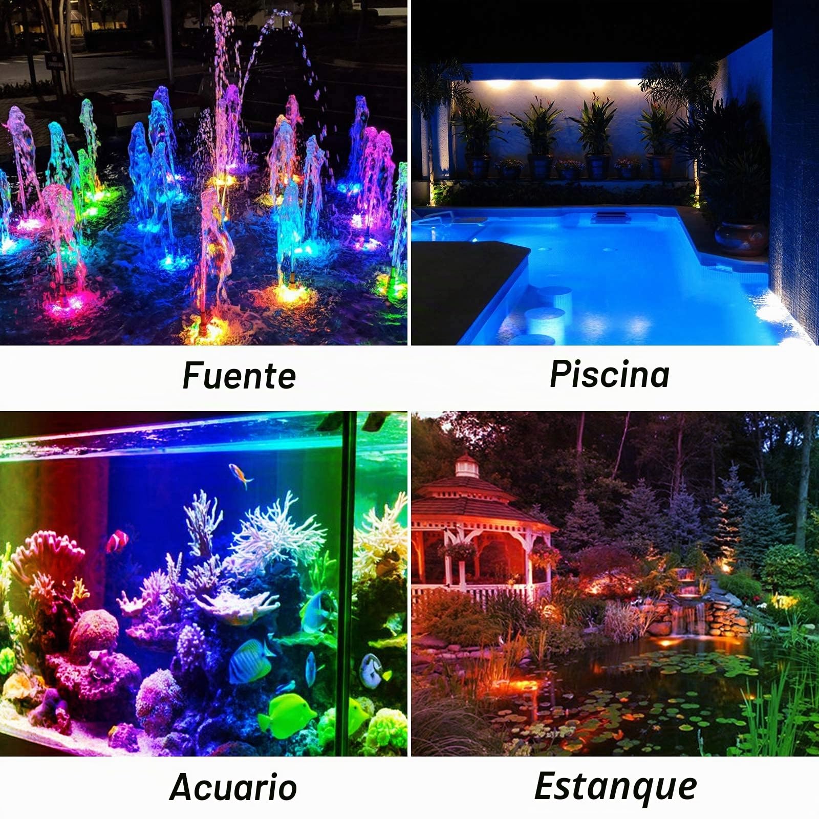 T-SUN Foco Solar 5 en 1 Luz Piscina Solar RGB Focos LED Piscina IP68 Impermeable Luces Solares Piscina Para Piscinas Sumergible Cambio de Color Para Piscinas, Estanques, Pecera