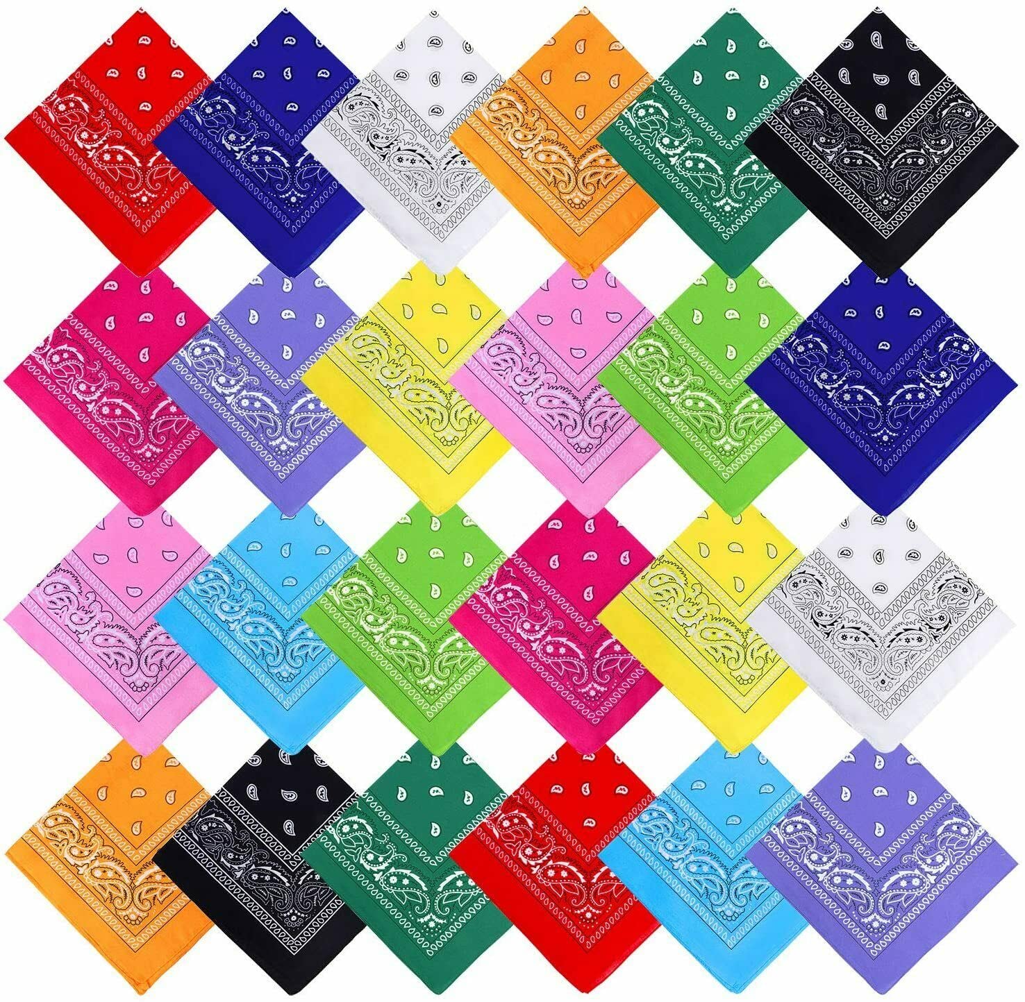 Home Goods RSK Bandanas, 12PCS Bandanas Multifunction Colored Cycling Headband Neckerchief Handkerchief for Men Women Hip-Hop Sportin（12 Colors）, 55cmX55cm