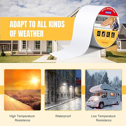 Miniatura 3 de Cinta selladora de techo de rv blanca para reparación de techos fugas de techo de caravana (2 pulgadas x 50 pies)