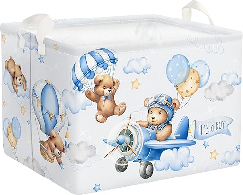 Clastyle Cesta rectangular plegable de 36 l con asa para almacenamiento de ropa de juguete rectangular con asa para habitación de niños, guardería,