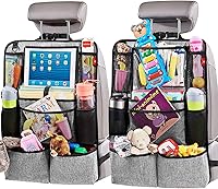 Vista 1 de Helteko Backseat Car Organizer, Kick Mats Back Seat Protector with Touch Screen Tablet Holder, Organizer for Kids, Travel Accessories, Mat 9 Storage
