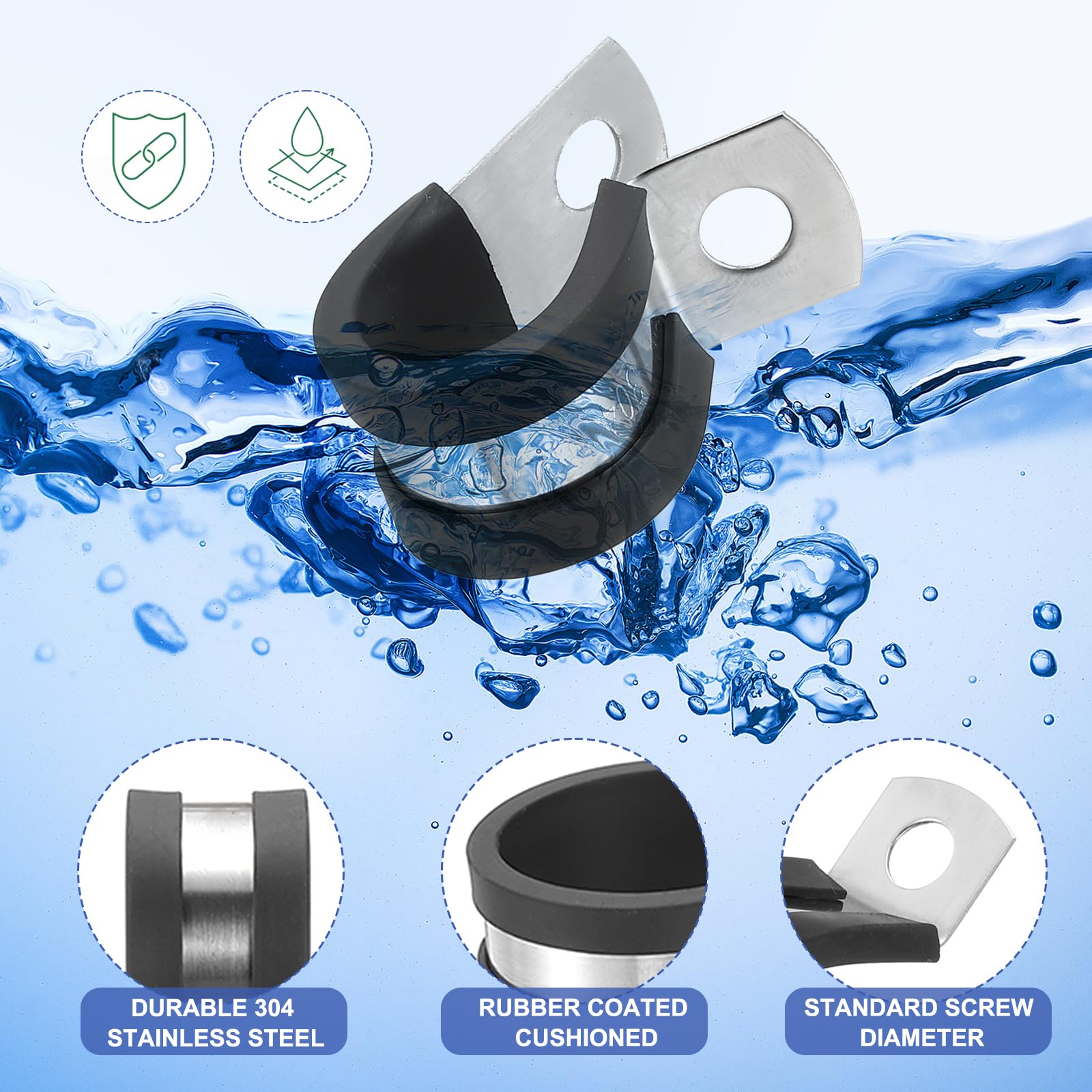 PATIKIL 14mm (5/9") Cable Clamps - Image 3