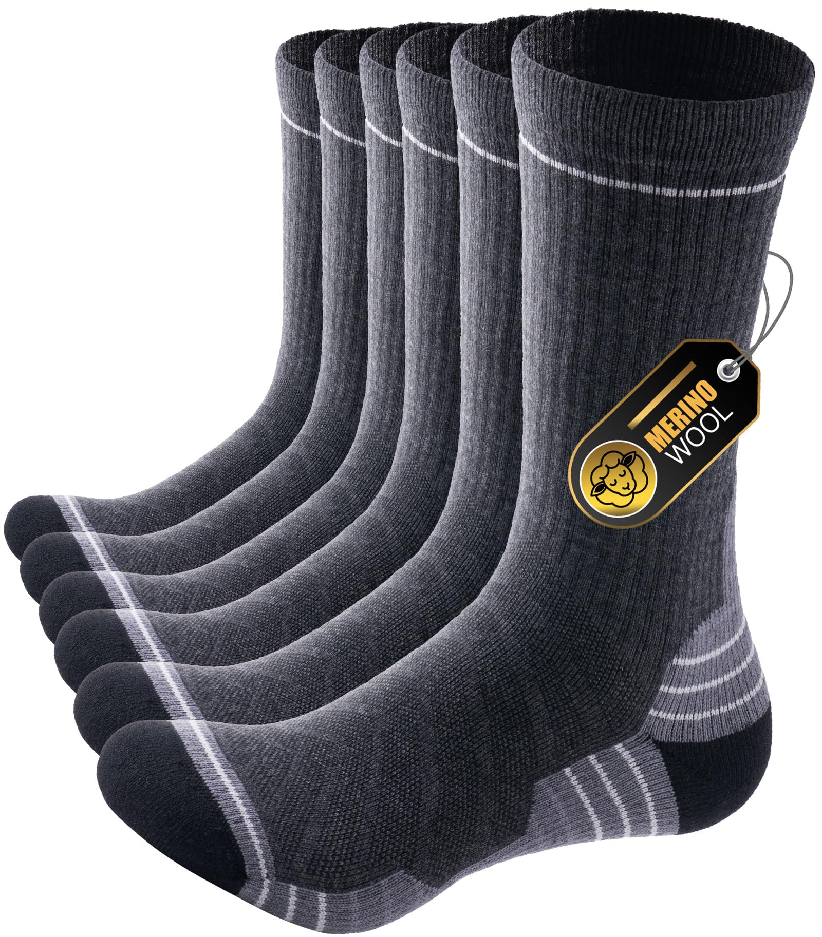 PULIOU Calze di Lana Merino Uomo Donna - 3 Paia Calze Termiche Invernali Super Morbide, Ideali per Sci, Neve e Regalo Elegante
