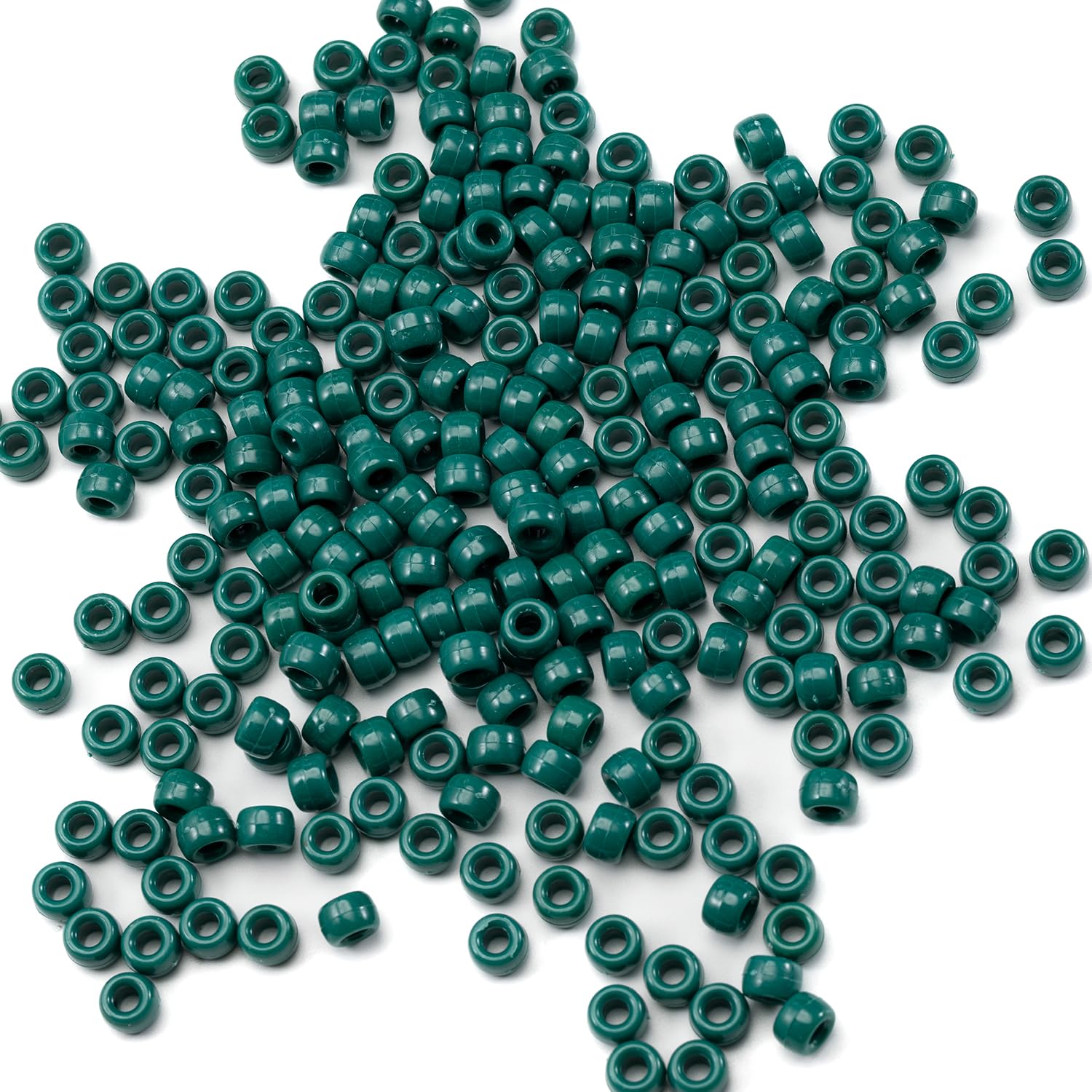 1000 Pcs Acrylic Pony Beads 6x9mm Bulk for Bracelet Necklace Jewelry Making Earring Hair Braiding Kandi Beads (Blackish Green)