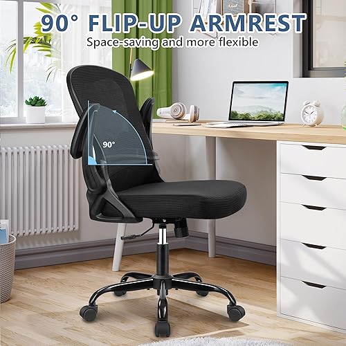 Miniatura 7 de Winrise Silla de oficina, silla de escritorio, silla ergonómica de malla para computadora, sillas de escritorio de oficina en casa, silla giratoria