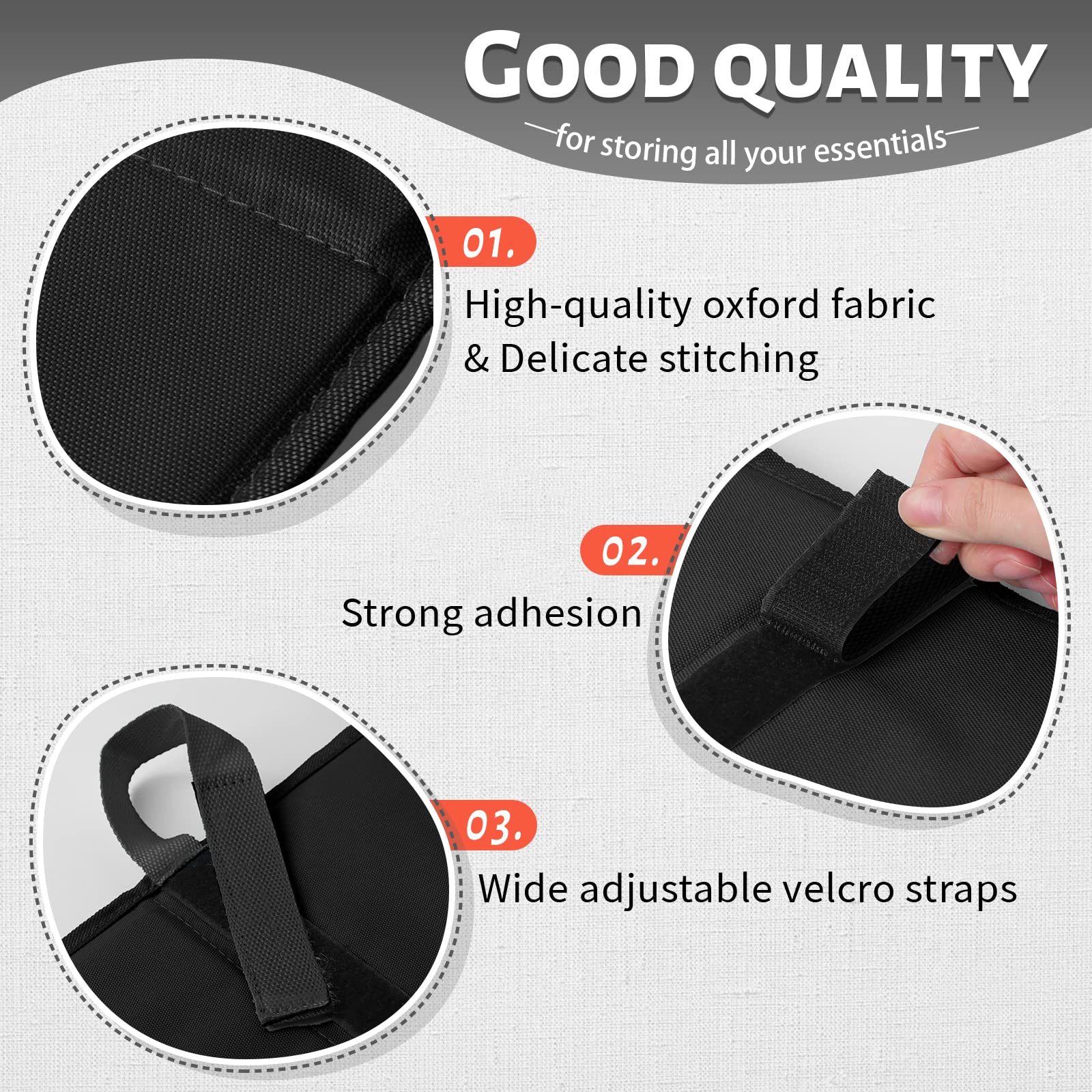 ELEZAY Organizer Da Comodino Appendibile – 8 Tasche – Tessuto Oxford Impermeabile – Rosa – Per Letto E Passeggino - 3