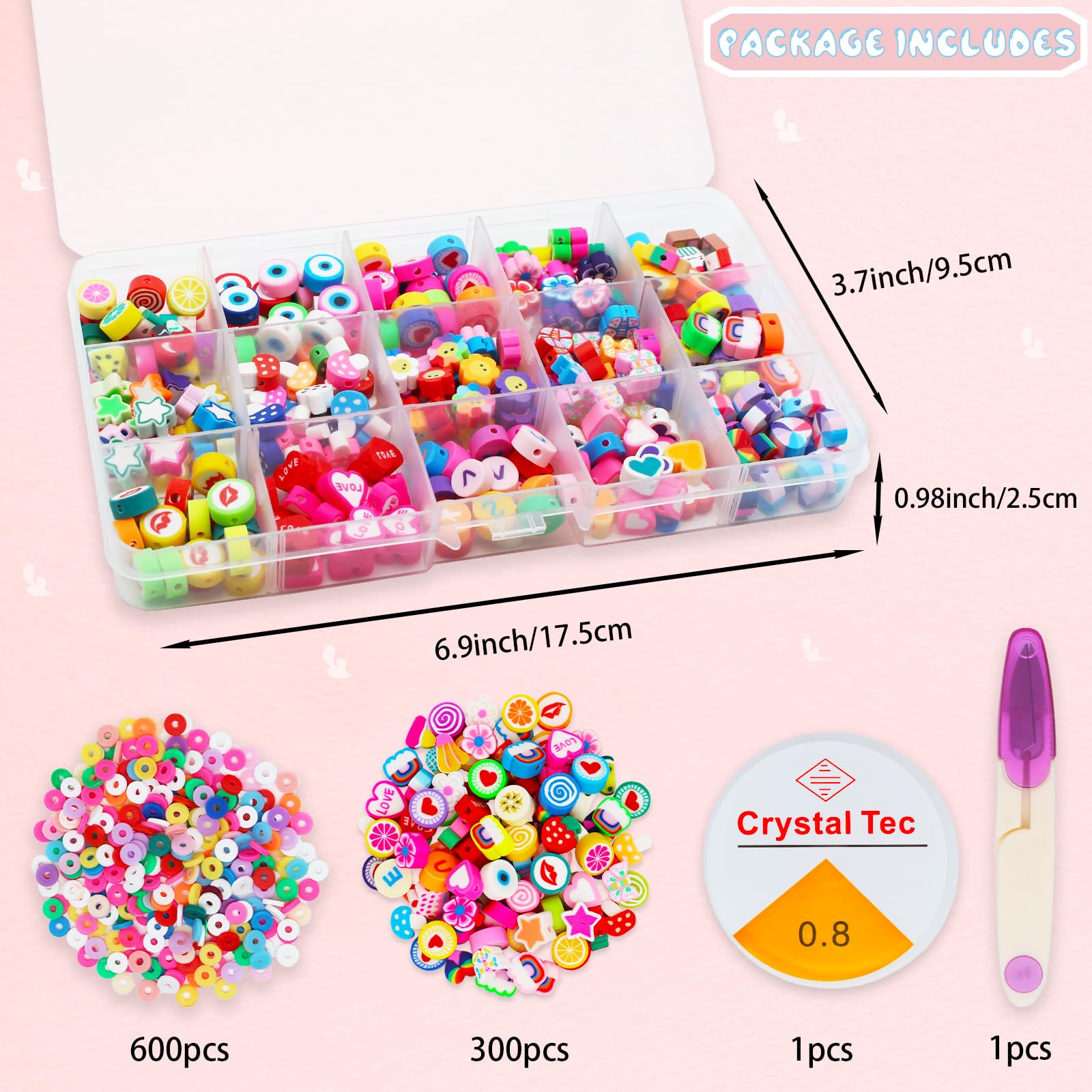 Beadthoven Lot De 210 Perles En Argile Polymère Faites à La