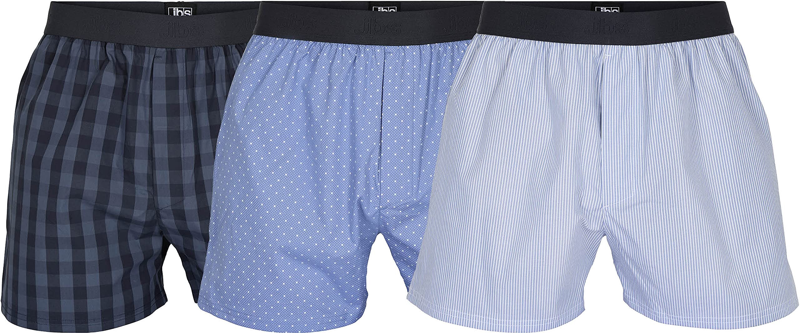 jbs Boxershorts für Herren, Unterhosen für Männer im Set aus ökologischer Baumwolle, lockere Shorts für Herren im 3er-Pack
