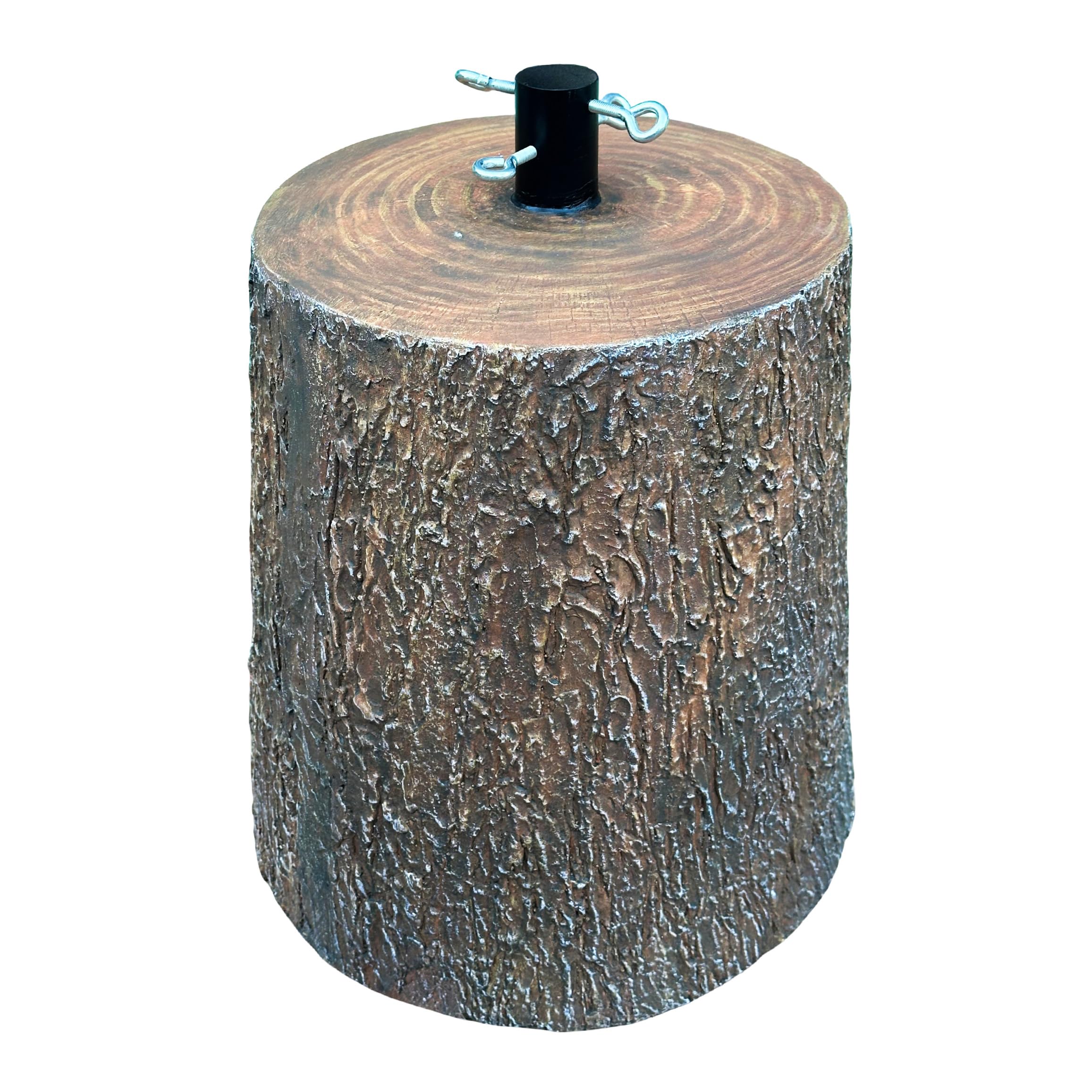Base Supporto Albero di Natale da 150 a 240h cm - Forma Tronco, Effetto Realistico, Attacco Universale 3,7cm, con Ganci, Attacco di Metallo, Decorazioni, Festività - Vetro Resina