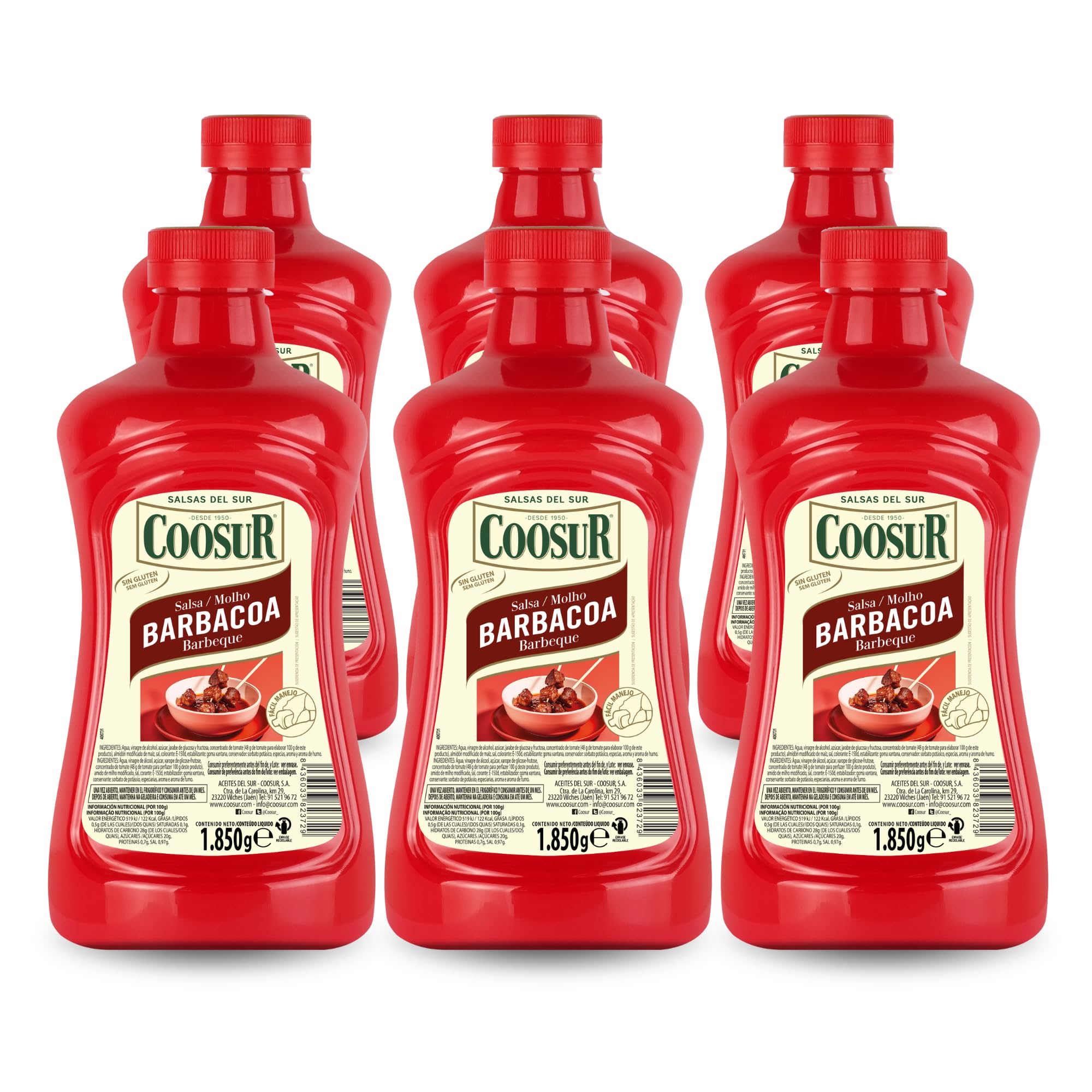 COOSUR Barbacoa Receta Tradicional 6x1850g Tomates Españoles