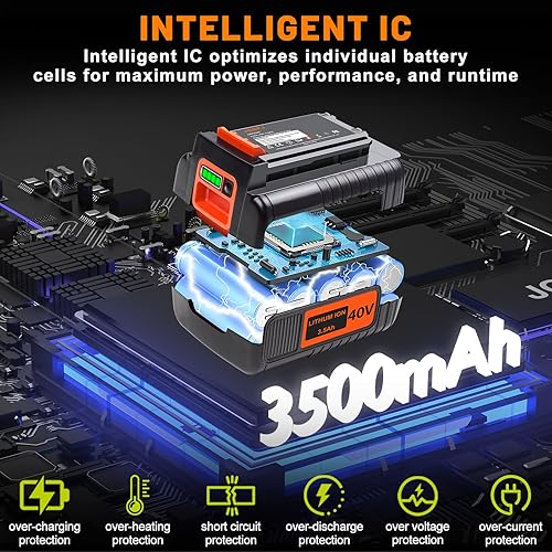 Miniatura 4 de Reemplazo de 3.5Ah LBX2040 para baterías de litio de 40 V Black and Decker LBX1540 LBXR36 LBXR2036 de 40 voltios