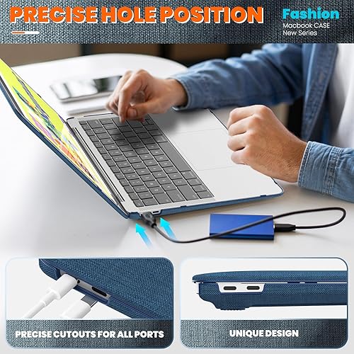 Miniatura 171 de DTangLsm Funda rígida resistente para M4 MacBook Air de 15 pulgadas 2025 2024 2023 M4 M3 M2 A3241 A3114 A2941, resistente carcasa rígida resistente