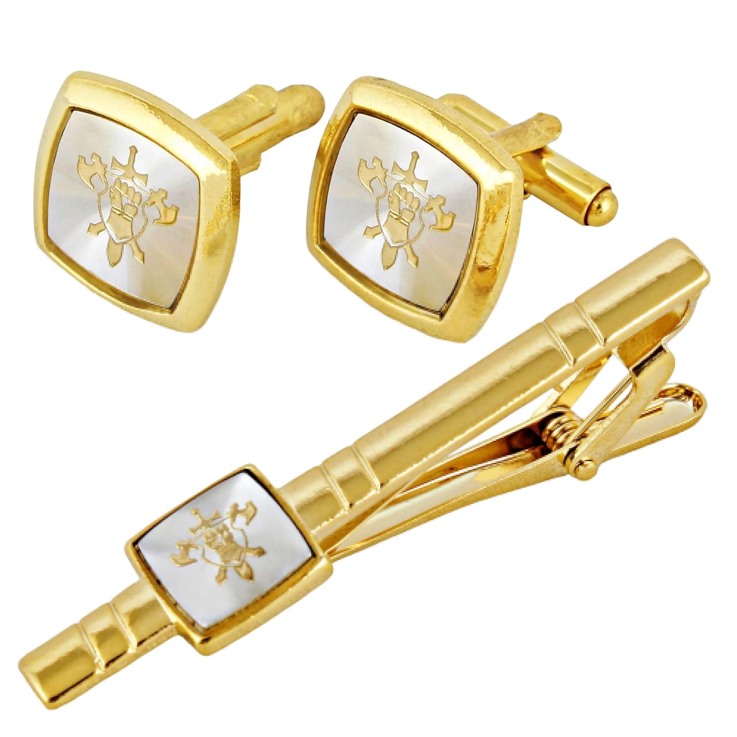 Lucky Jewellery Men Jewelry Gold Plated Grey Color Cufflink Formal Sleeve Button Cuff Shirt Button, Suit, Blazer Cufflinks and Tie Pin Combo Gift Set For Men (370-CHC5-1125) Lucky Jewellery Men Jewelry Gold Plated Grey Color Cufflink Formal Sleeve Button Cuff Shirt Button, Suit, Blazer Cufflinks and Tie Pin Combo Gift Set For Men (370-CHC5-1125)