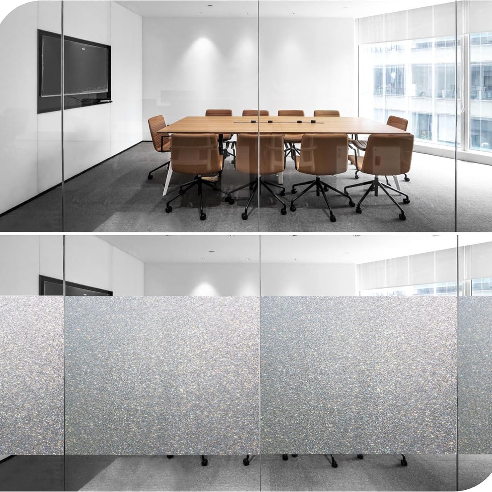 Pellicola per Vetri Finestre Privacy 85 x 270 cm Pellicola Protettiva Anti-Uv con Adesione Statica per Vetri Finestre Opaca per Cucina, Ufficio, Camera da Letto, Glassato