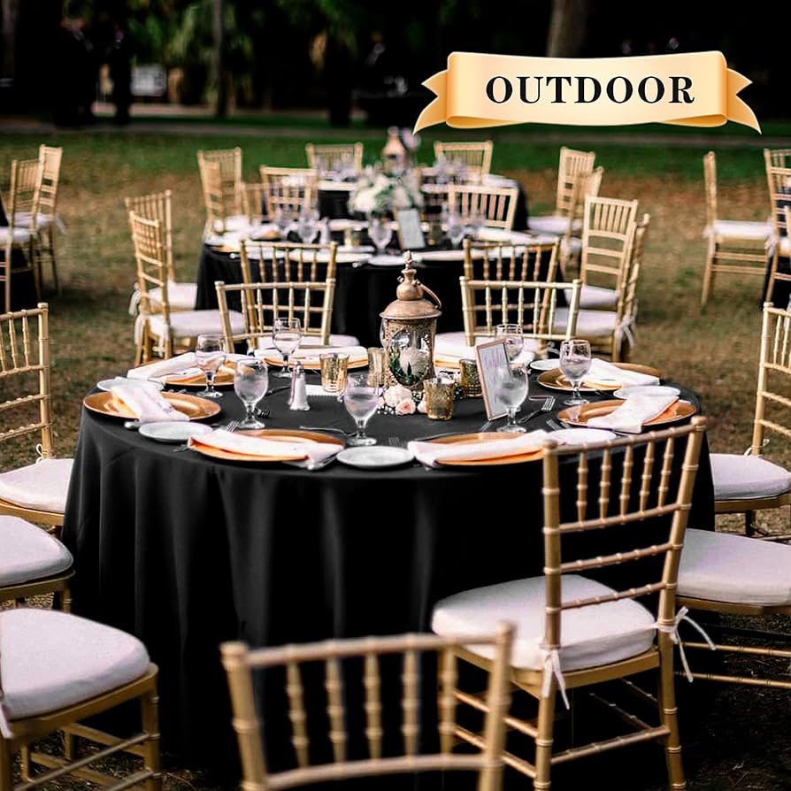 Amazon.com: sancua 6 Pack Round Tablecloth 120 Inch Black