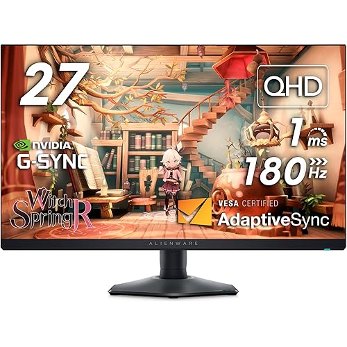 Alienware AW2724DM Gaming Monitor - 27" QHD 180Hz w Overclock, AMD FreeSync Premium Pro, NVIDIA G-SYNC, VESA Display - Black,Black/Silver (Renewed)