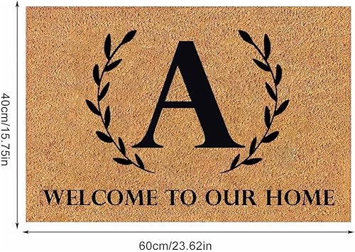 Miniatura 3 de TUNKENCE Tapete duradero para puerta delantera, tapete de bienvenida para puerta delantera, para el interior del hogar, monograma con letra, tapete