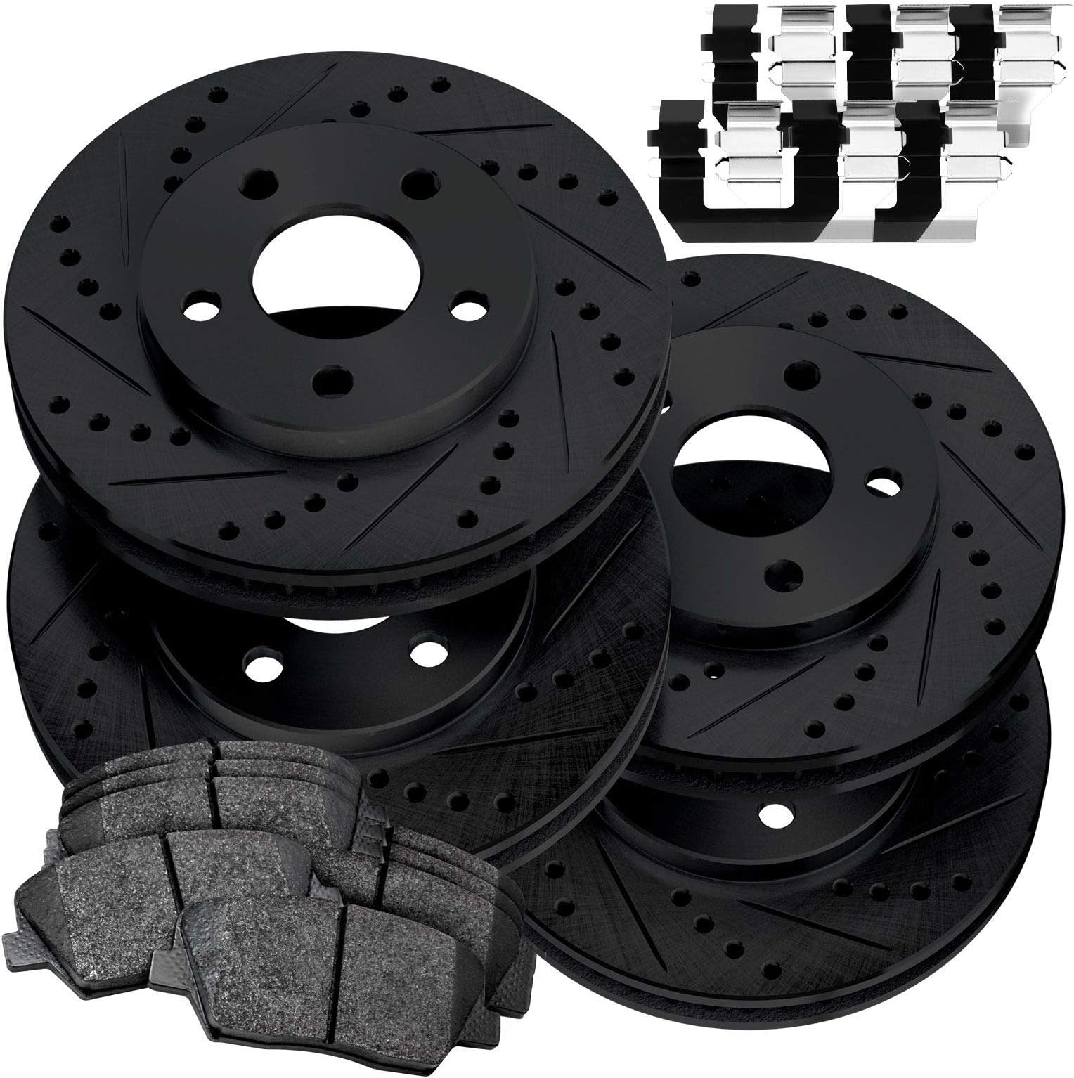 Power Sport Front Rear Brakes and Rotors Kit Front Rear