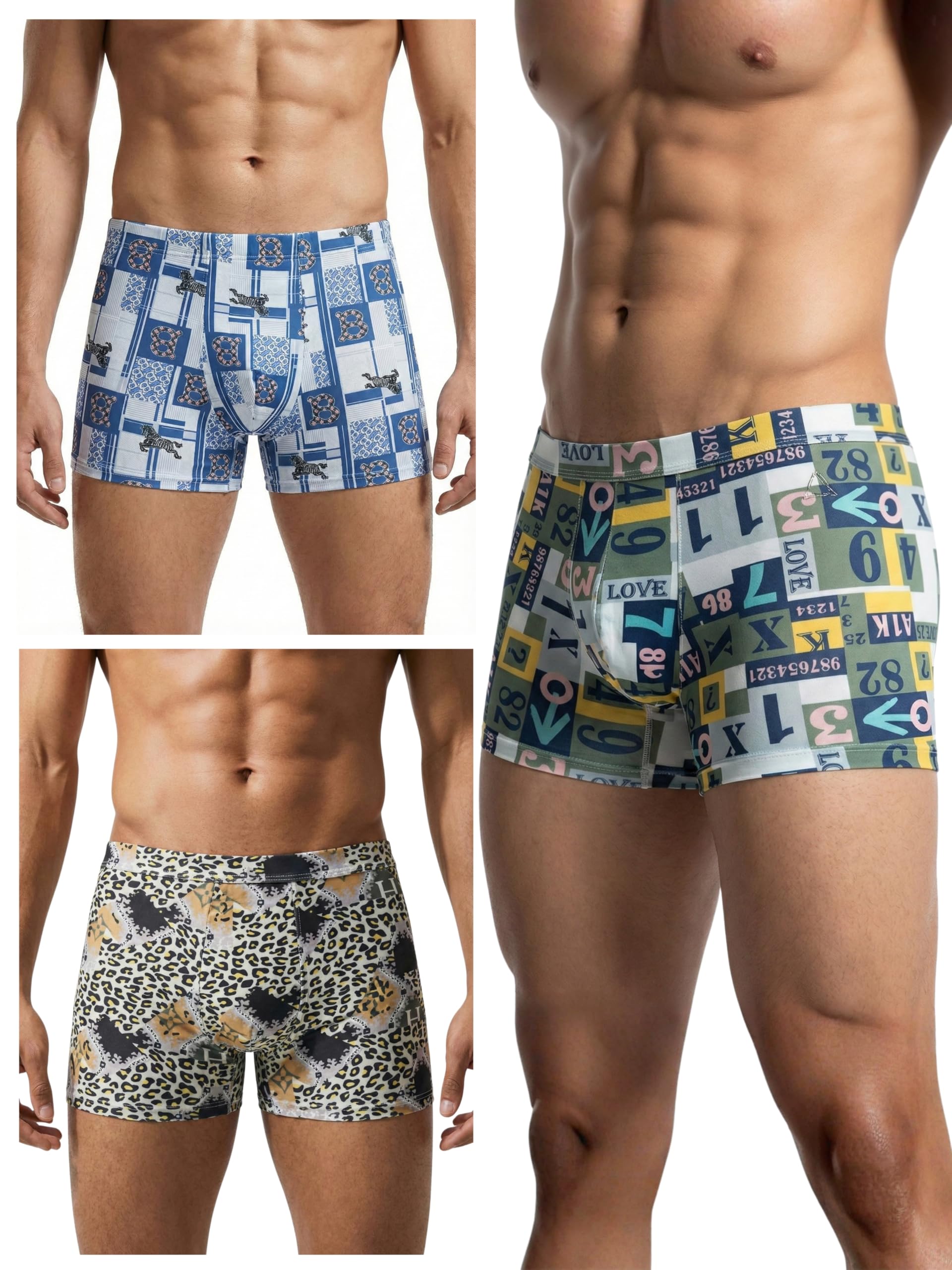 Presents Mens Ultra-Soft Ice Silk Strechable Underwear (Multicolour)