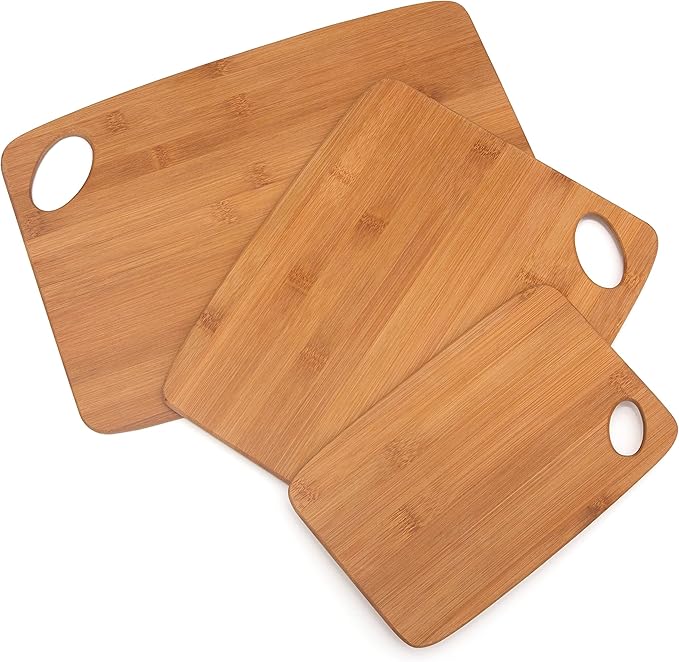 Lipper International Bamboo Wood Thin Cutting Board with Oval Hole in Corner, As