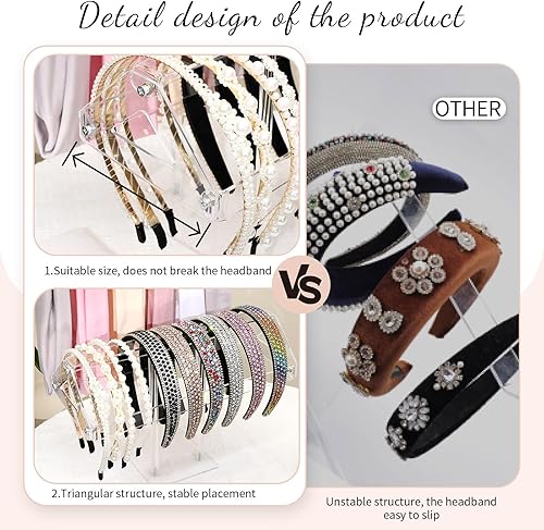 Miniatura 5 de Soporte para la diadema, organizador de diadema, soporte para la diadema, organizador de accesorios para el cabello, estante de almacenamiento para