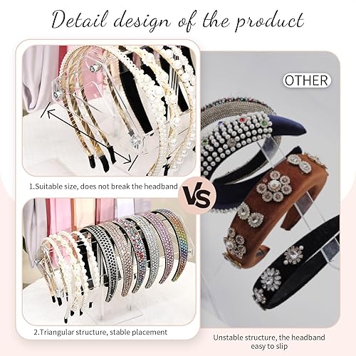 Miniatura 5 de Soporte para la diadema, organizador de diadema, soporte para la diadema, organizador de accesorios para el cabello, estante de almacenamiento para