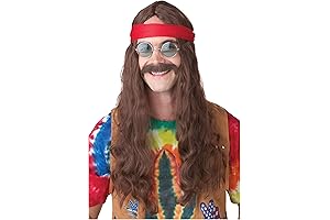 California Costumes Disco Fever Hippie Man Wig and Mustache