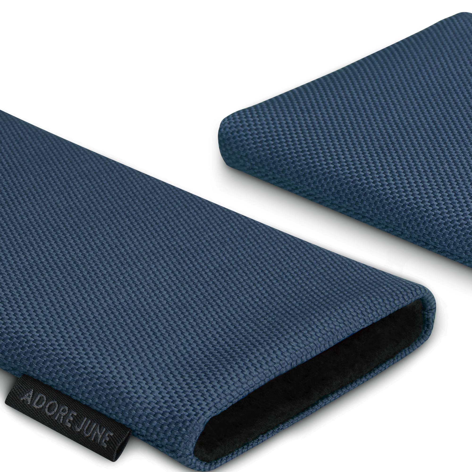 Adore June Handytasche Classic Recycled Blau kompatibel mit iPhone 13 Pro Max/iPhone 12 Pro Max, Moderne Nachhaltige R-PES Stoffe, Made in Europe