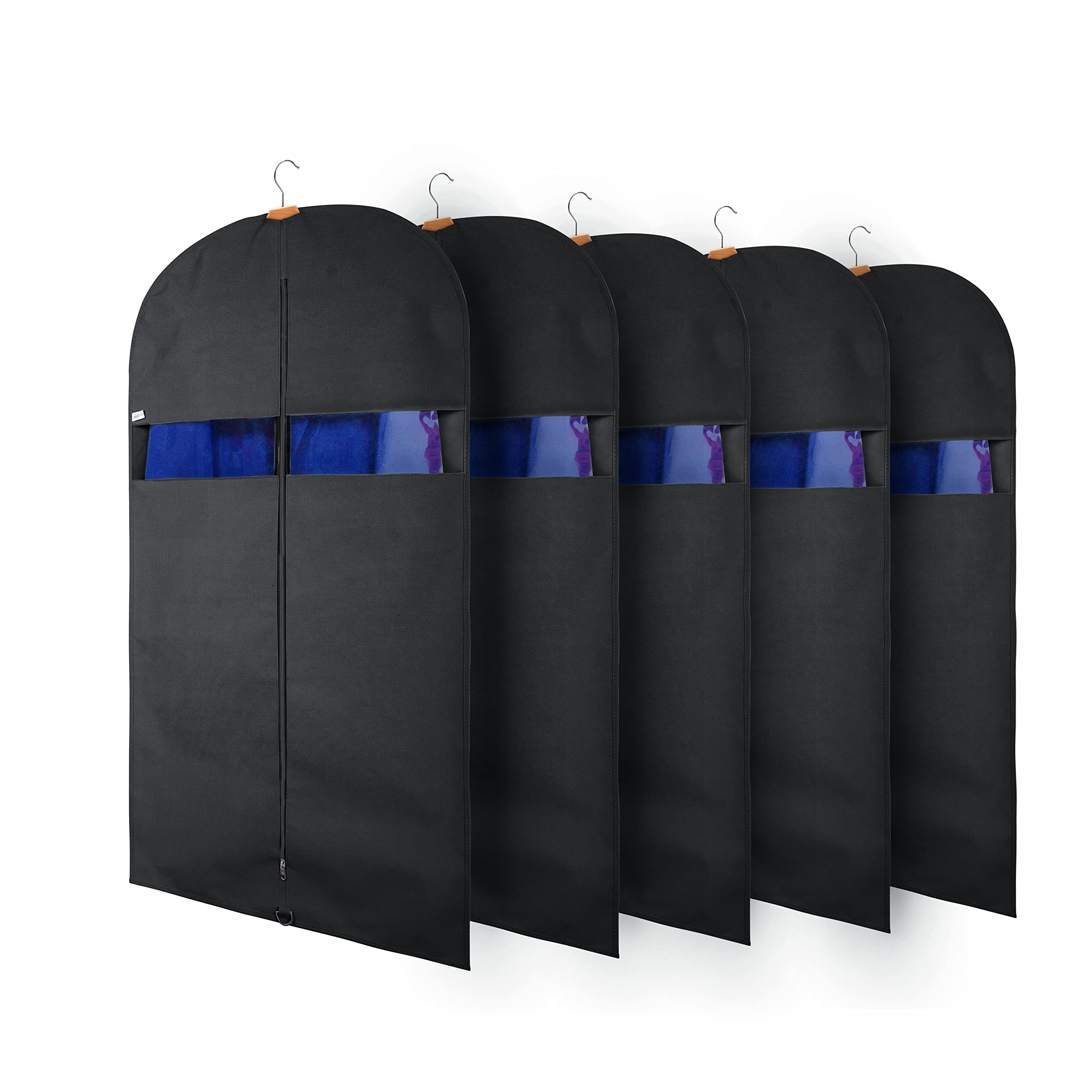 SOLSTICE Suit Cover Big Size with Zip of (40 x 24 inch) | Suit, Coat, Blazer, Jacket Cover (Pack of 5)(Black), Non Woven-image-2