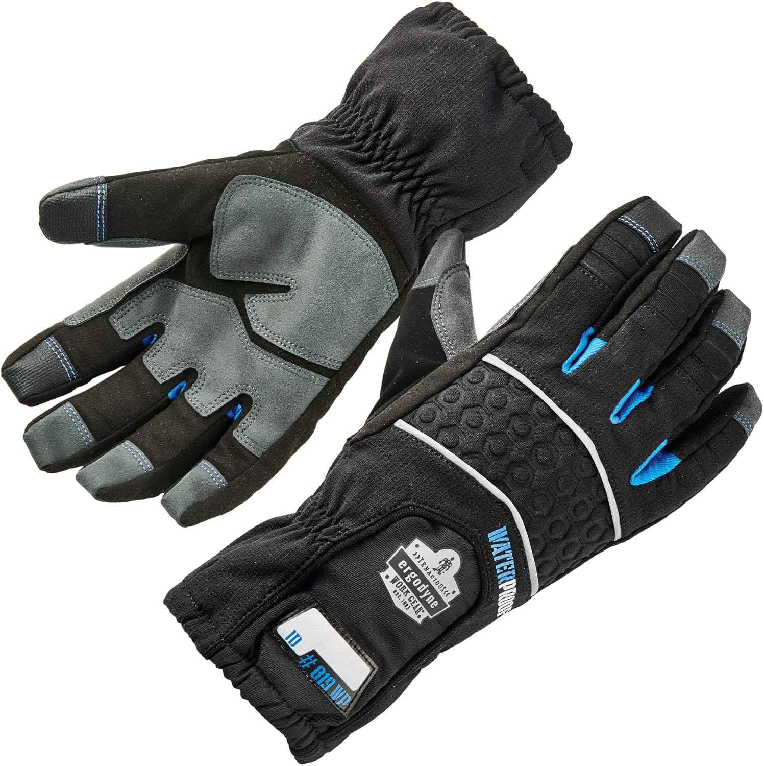 Waterproof Work Gloves, Thermal Insulated, Long Cuff, Touchscreen, Ergodyne ProFlex 819WP