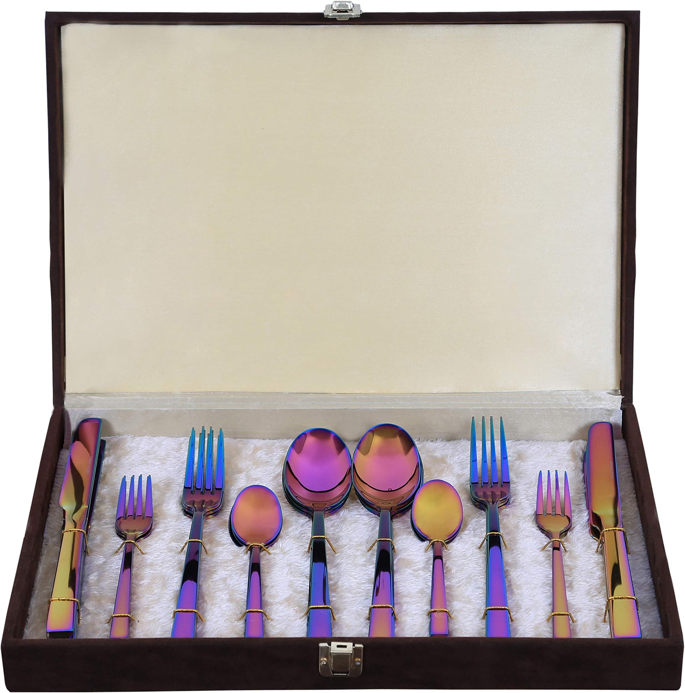 GERMAN CUTLERY Rainbow Color Cutlery Set, 30 Pieces