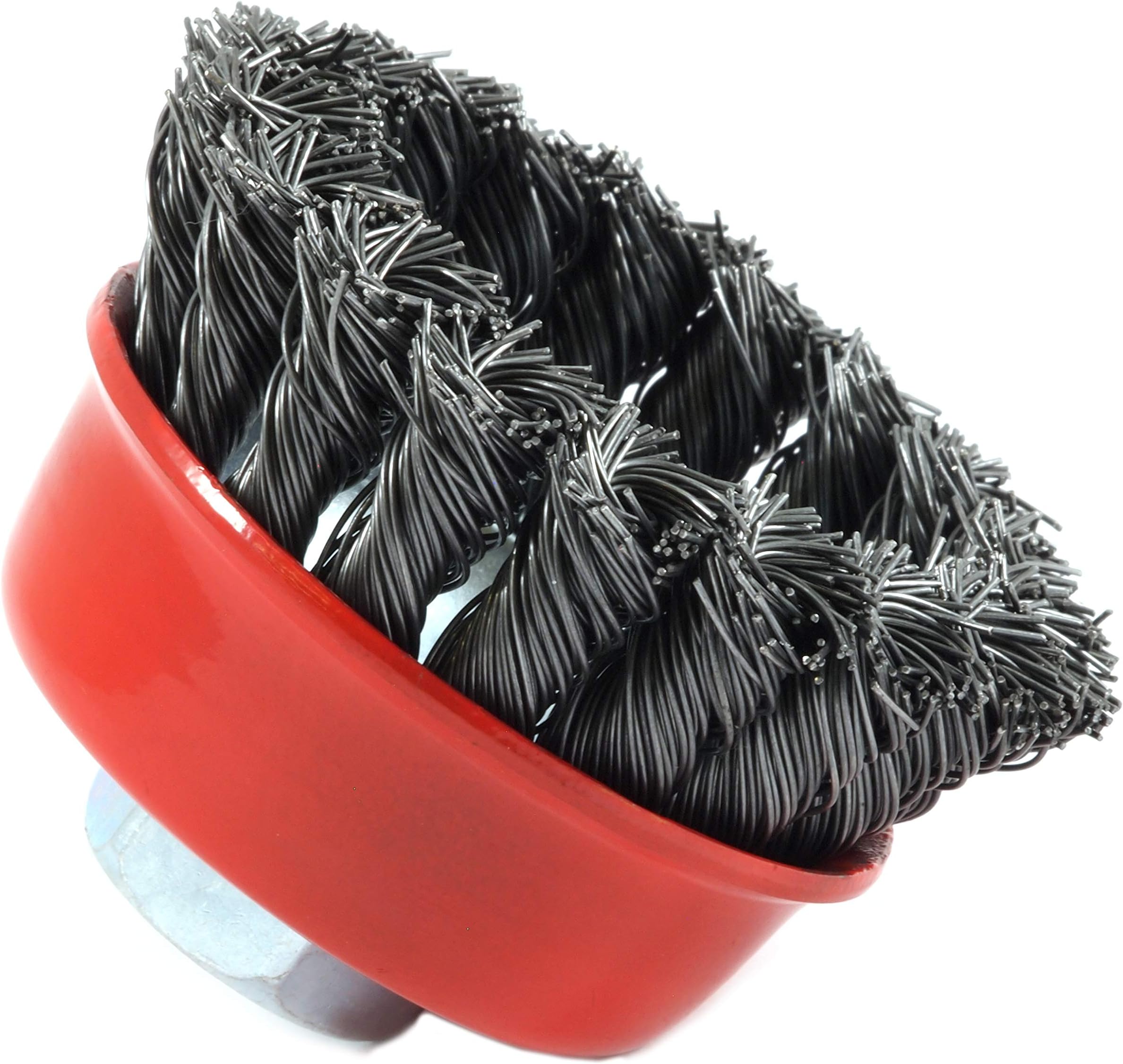 NORJIN 5 Pack 4 Inch Wire Wheel Brush, Twist Knotted Wire Wheel Brush
