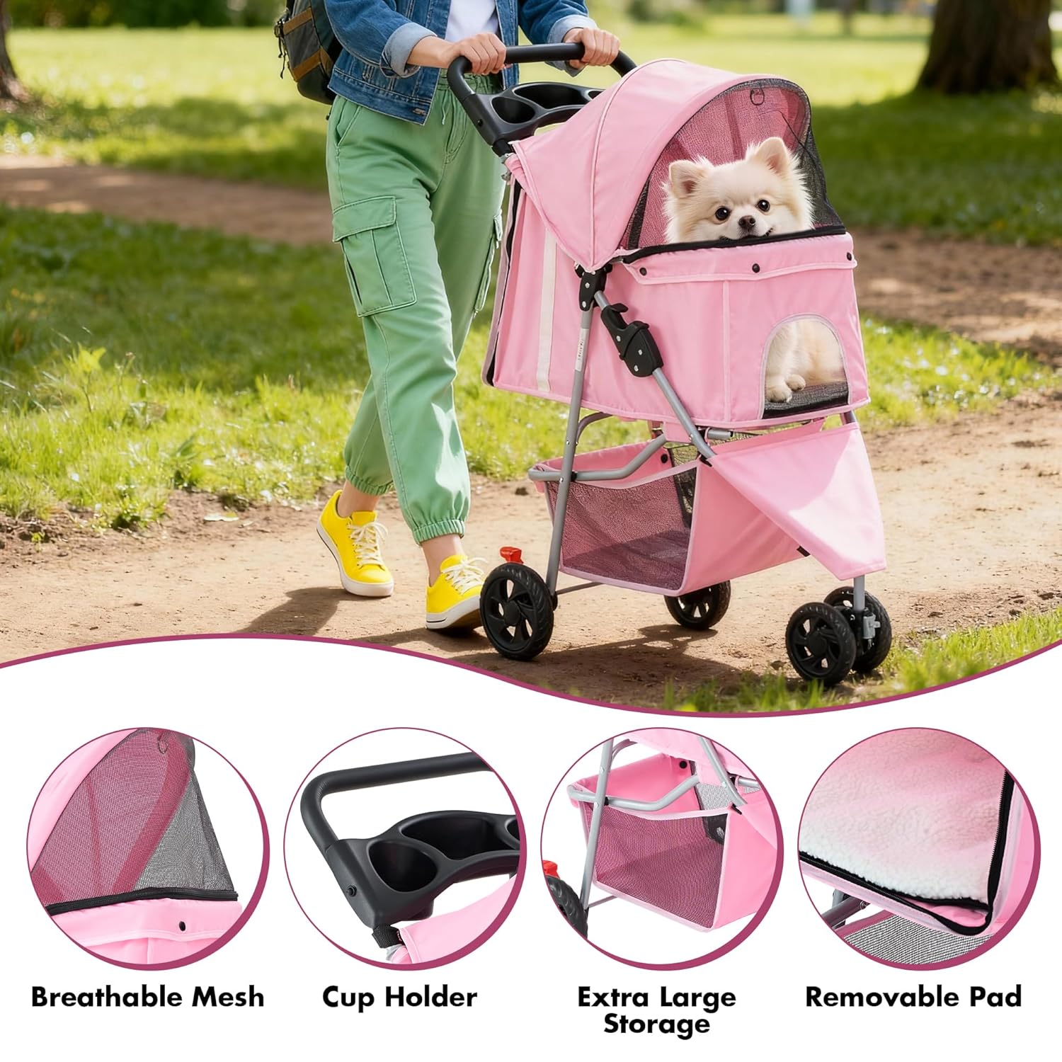 Explore the Outdoors with the Smug 3 Wheels Pet Stroller: A Must-Have for Pet Parents!