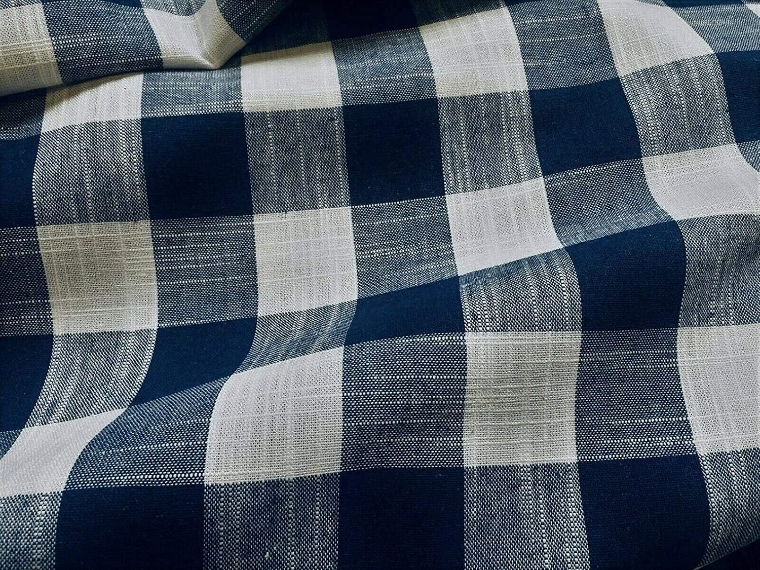 Gingham Linen Checked Linen Fabric Check Material Buffalo Plaid, Dressmaking, Curtains, Home Furnishing - Image 4