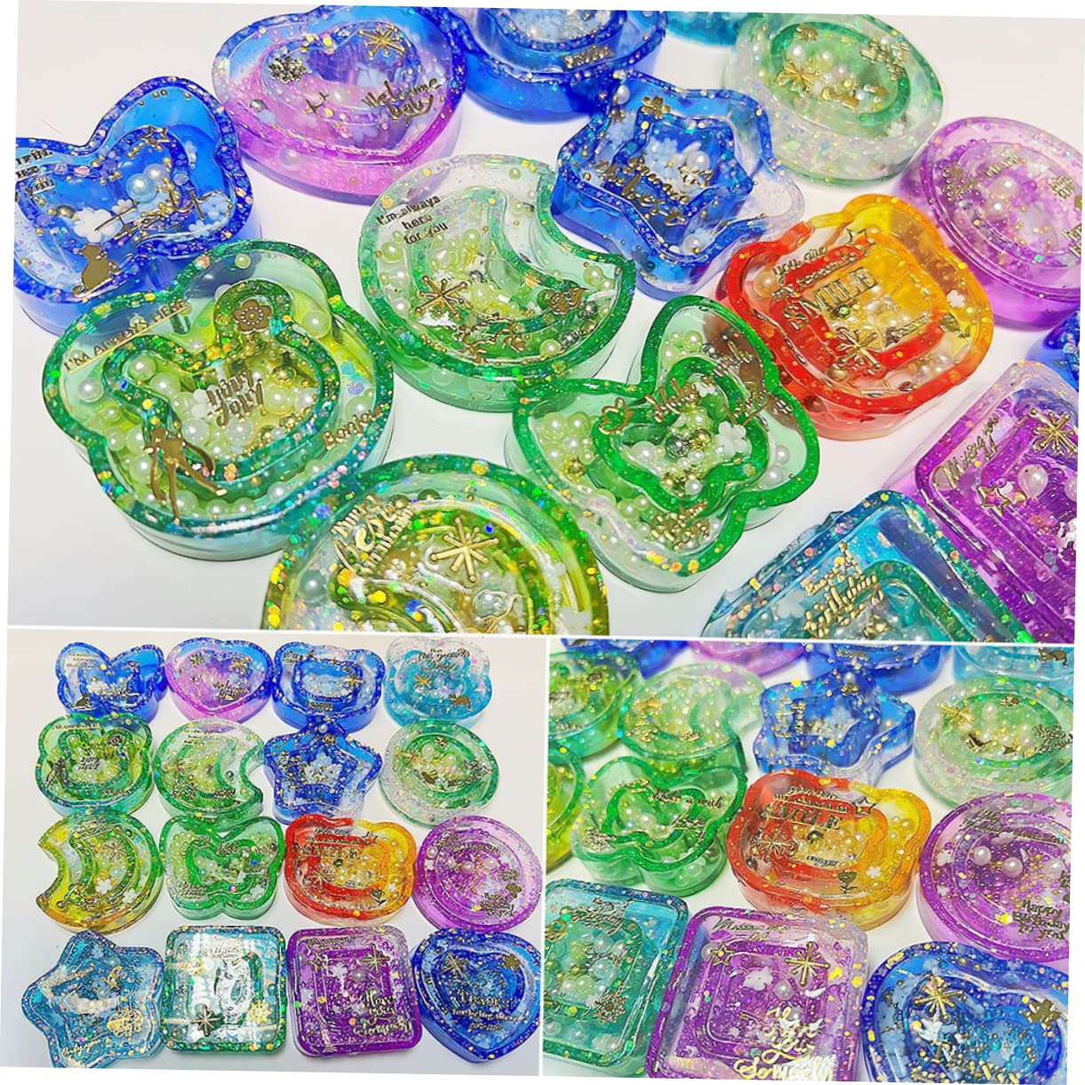 EXCEART 32pezzi Stampi Per Portachiavi Silicone Creativi Per Realizzare Portachiavi Personalizzati Mobile Kit Per Hobby Te Per e