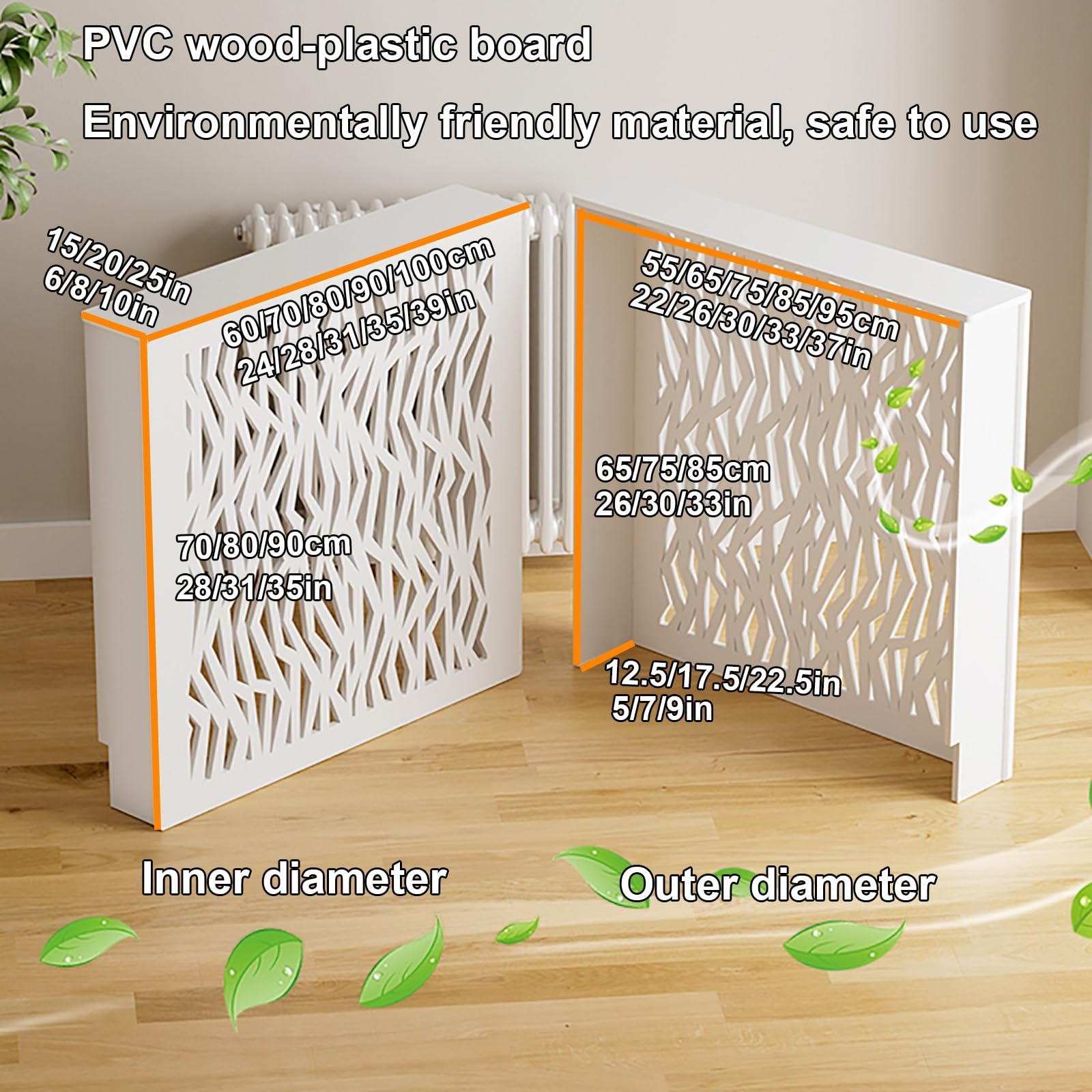 White Radiator Covers with Top Storage Shelf, Modern Four-Sided Heater Steam Radiator Covers Cabinet for Home, Bedroom, Living Room(100x90x25cm/39x35x10in)