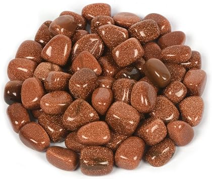 Justinstones 100 Grams Small Synthetic Goldstone Tumbled Stone Specimen Collection Pocket Worry Healing Crystal Home Decorations