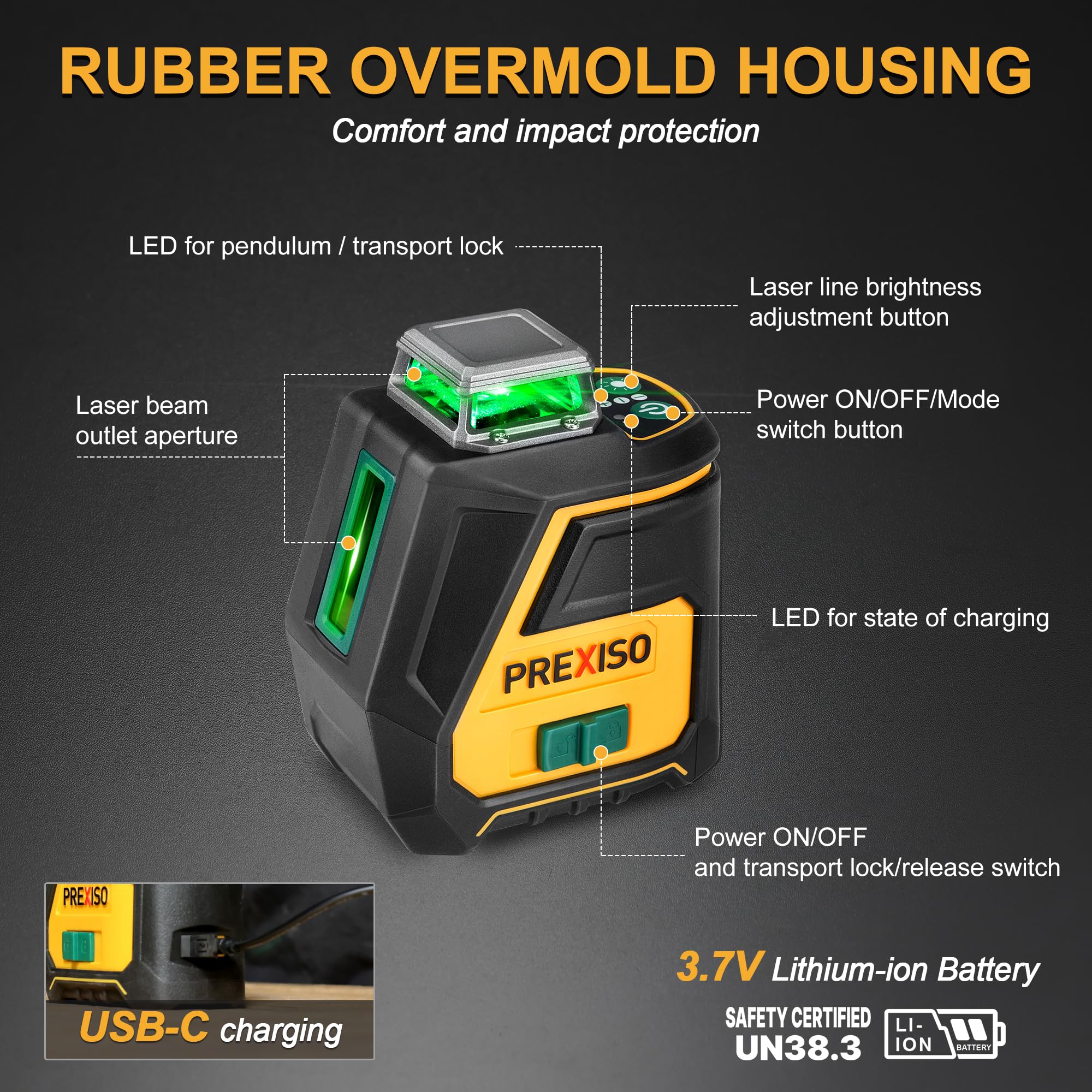 Prexiso 360 Laser Level - 360° Green Laser -8 Prexiso 360 Laser Level - 360° Green Laser -8