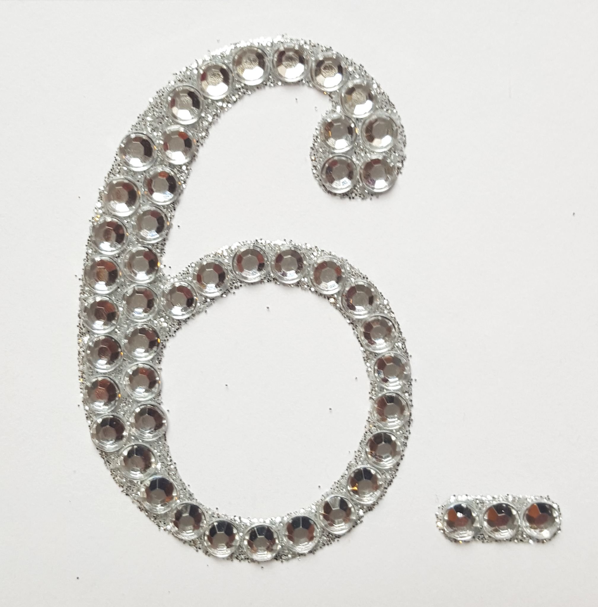 Italian Options 6 5Cm Diamante Self Adhesive Glitter Number Sticker
