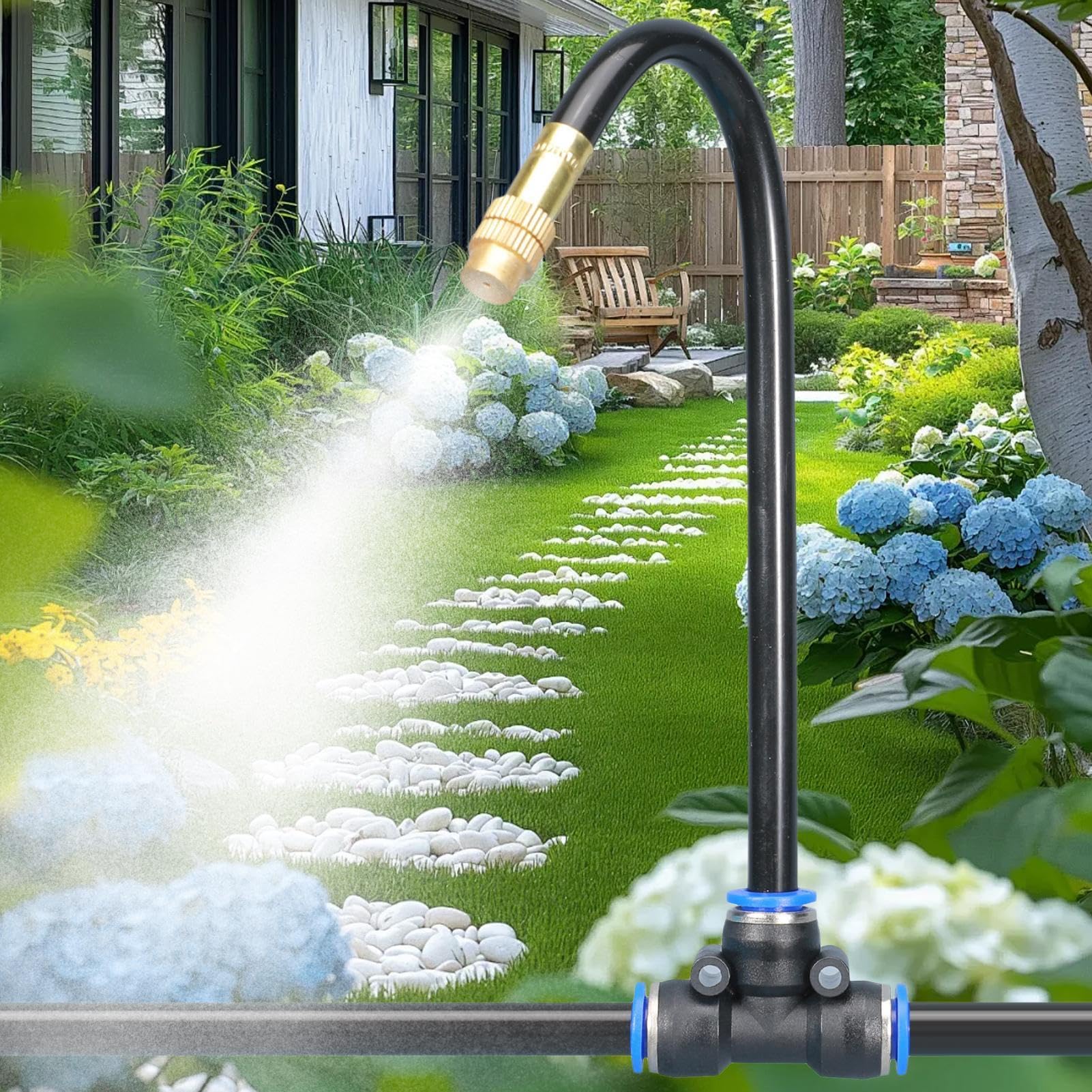 De Riego Para Jardín Accesorios Ajustables Nebulización | de Riego de Agua para Jardín Exterior Césped Patio Paisaje Balcón Macetas Arbustos Árboles