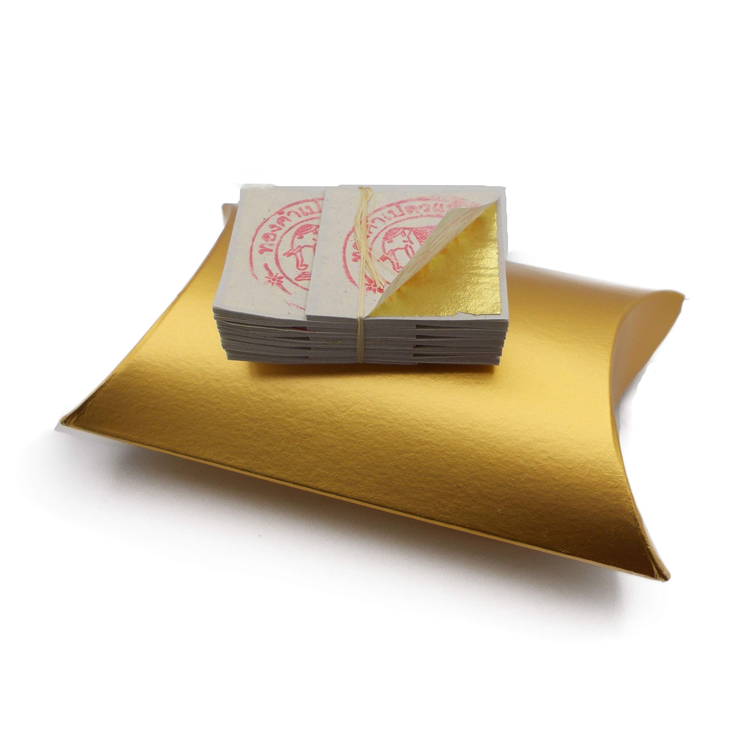 純金箔 3cm x 3cm 100枚セット タイ製 金箔 純金 ゴールドリーフ3 Amazon | 純金箔 24K タイ産 Gold リーフ 金箔 シート 100枚セット 3cm