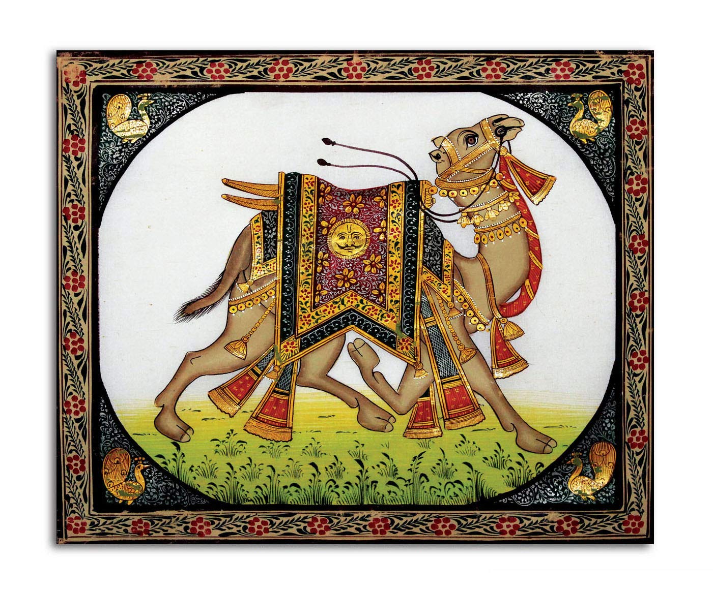 Tamatina Rajasthani Canvas Painting | The Royal Camel | Traditional Art Painting for Home décor| Size - 13X11 Inches.g282