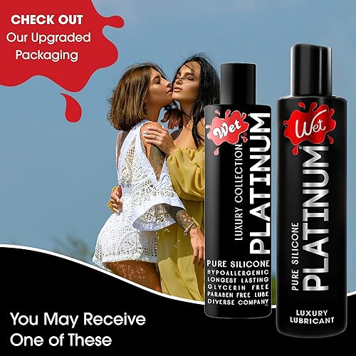 Miniatura 6 de Wet Platinum Lubricante sexual a base de silicona, 9 onzas, para hombres, mujeres y parejas larga duración, seguro para condones, hipoalergénico,