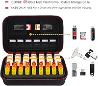 Vista 7 de BOVKE Flash Drive Case SD Card Holder 48 Slots USB Storage Case Thumb Drive Memory Card SDXC SDHC Card Organizer for SanDisk Samsung SamData Netac