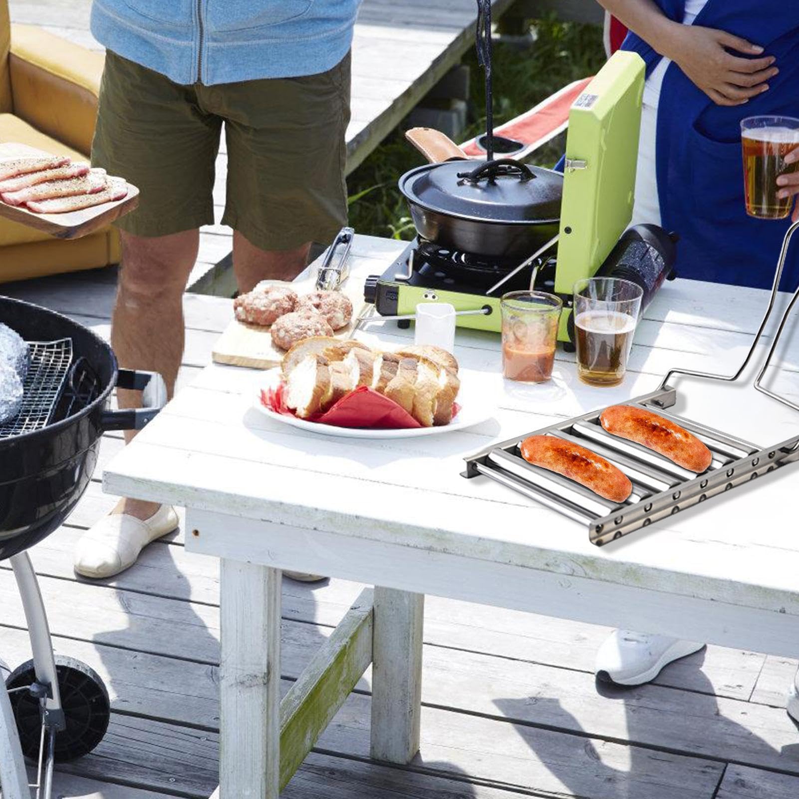 Hot Dog Roller Rack – Faltbarer Grill-Hot Dog-Griller, Wurstrollen